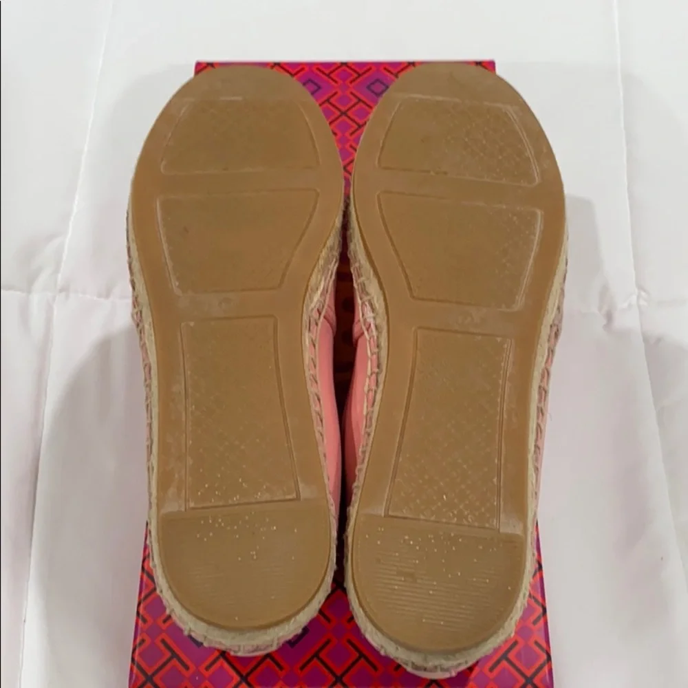 Tory Burch Perforated‎ logo flat espadrille.